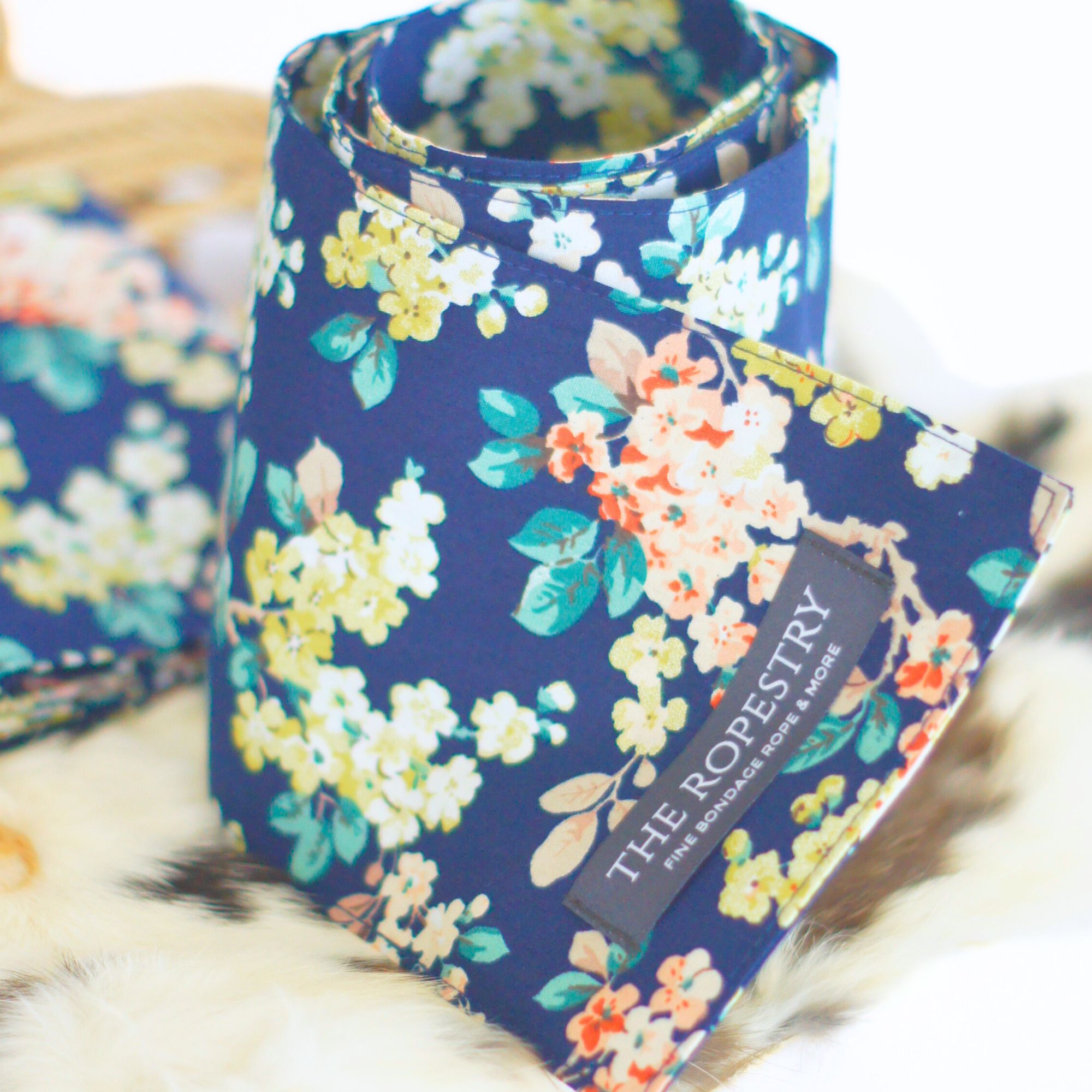 Blindfold "Mille Fleur", 100% cotton, 3-ply, handmade