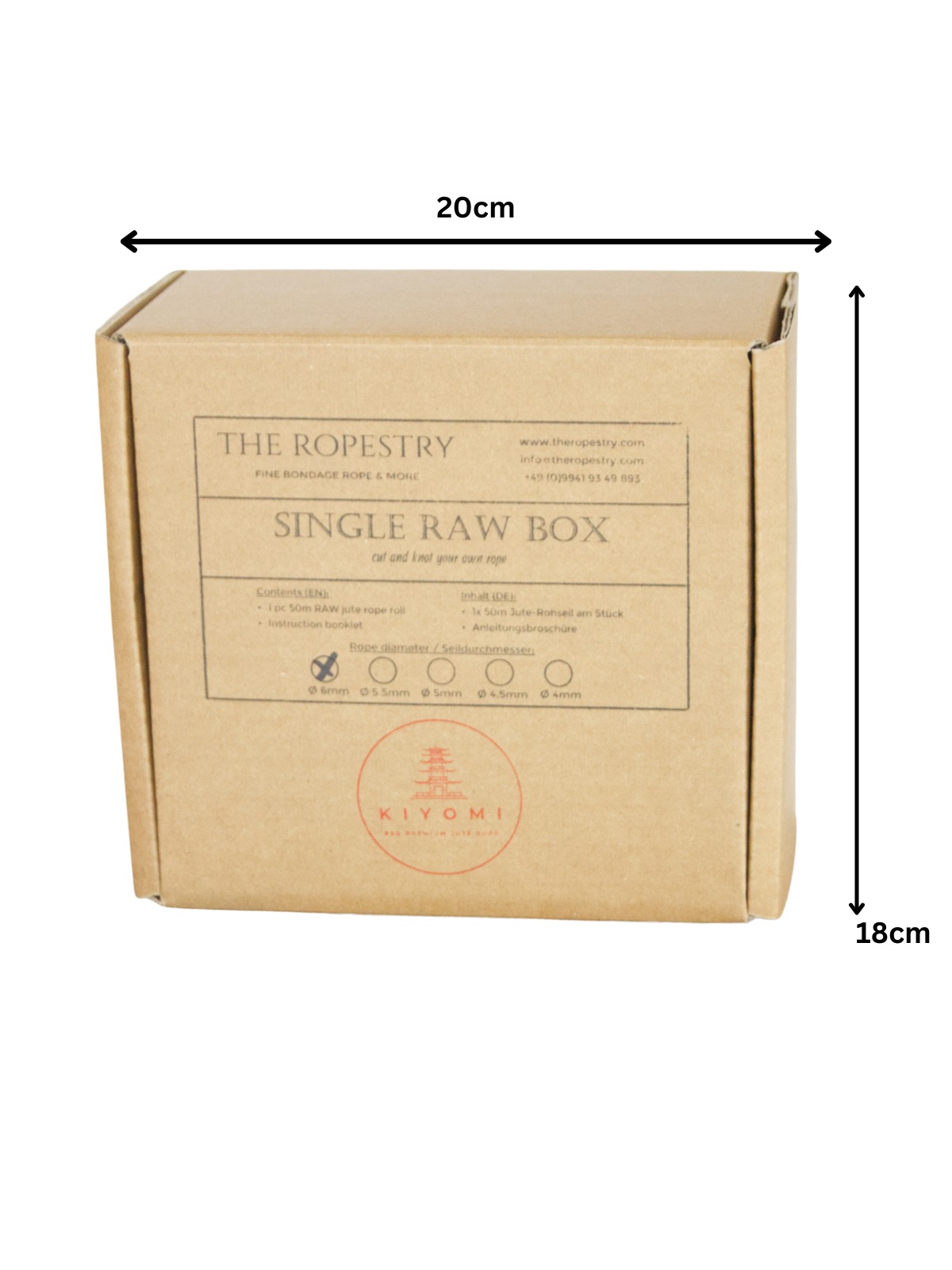 KIYOMI RED SINGLE RAW ROLL - 50m of red raw jute rope for bondage, Shibari and Kinbaku, cut and knot your own ropes