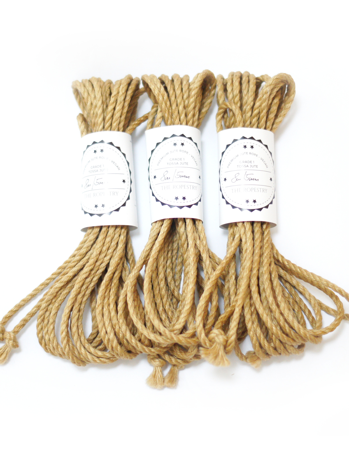 B-STOCK 3pc set, ∅ 5mm, 8m, jute rope, ready for use 