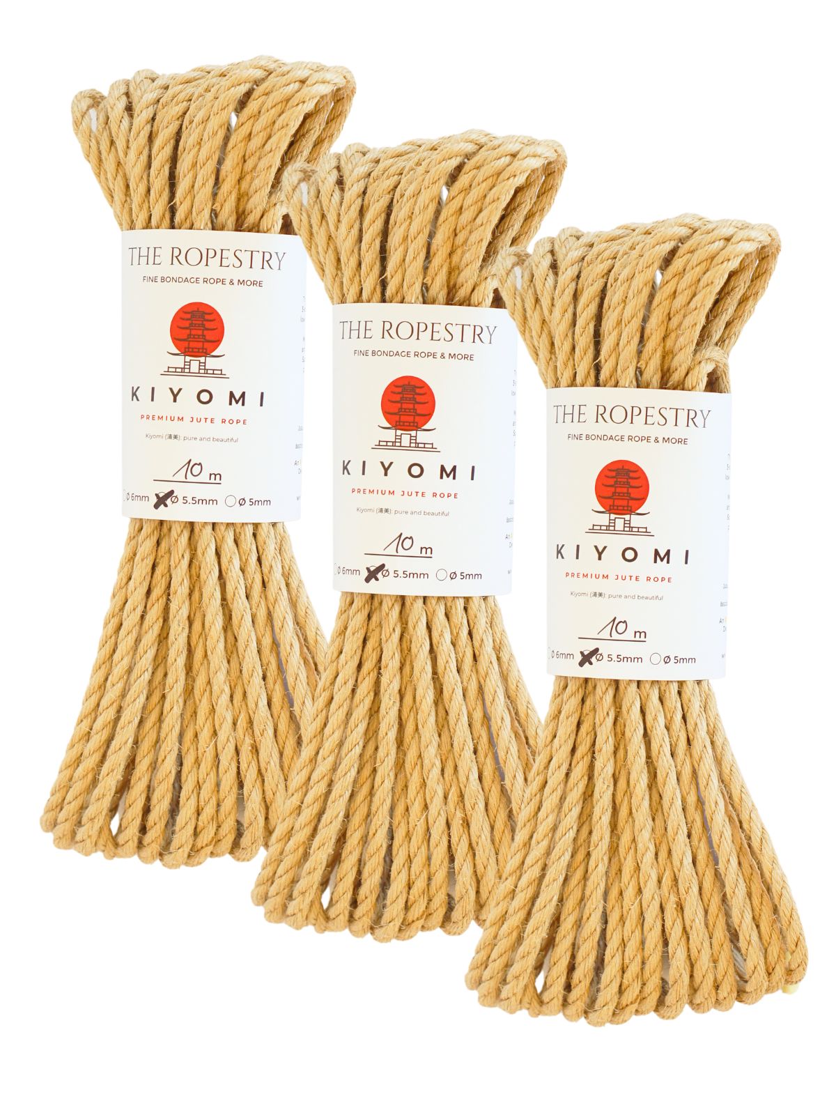 ø 5.5mm KIYOMI strong single-ply Z-twist medium-lay jute rope for Shibari & Kinbaku applications, untreated, durable & versatile, JBO-free  ø 5.5mm KIYOMI strong single-ply Z-twist medium-lay jute rope for Shibari & Kinbaku applications, untreated, durable & versatile, JBO-free