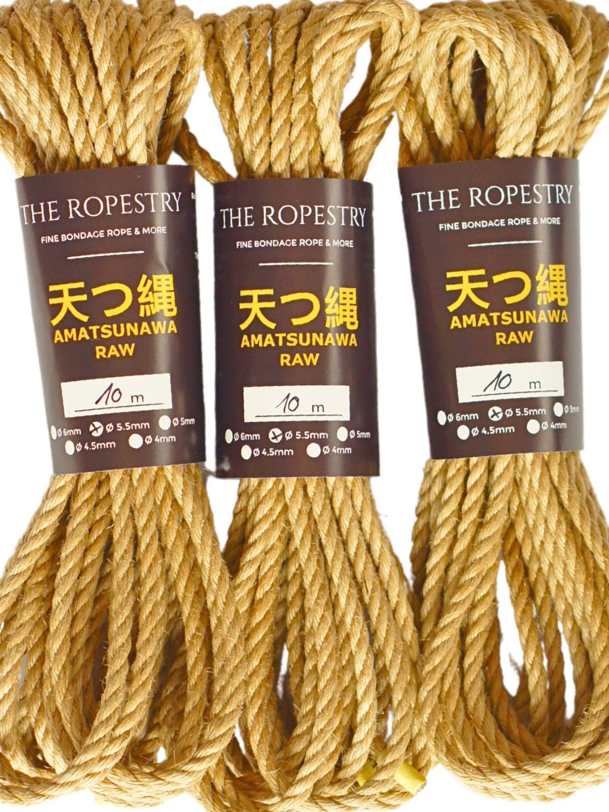 ø 5.5mm AMATSUNAWA 5/5 Jute-ROHSEIL, unbehandelt, mineralölfrei, japanische Produktion