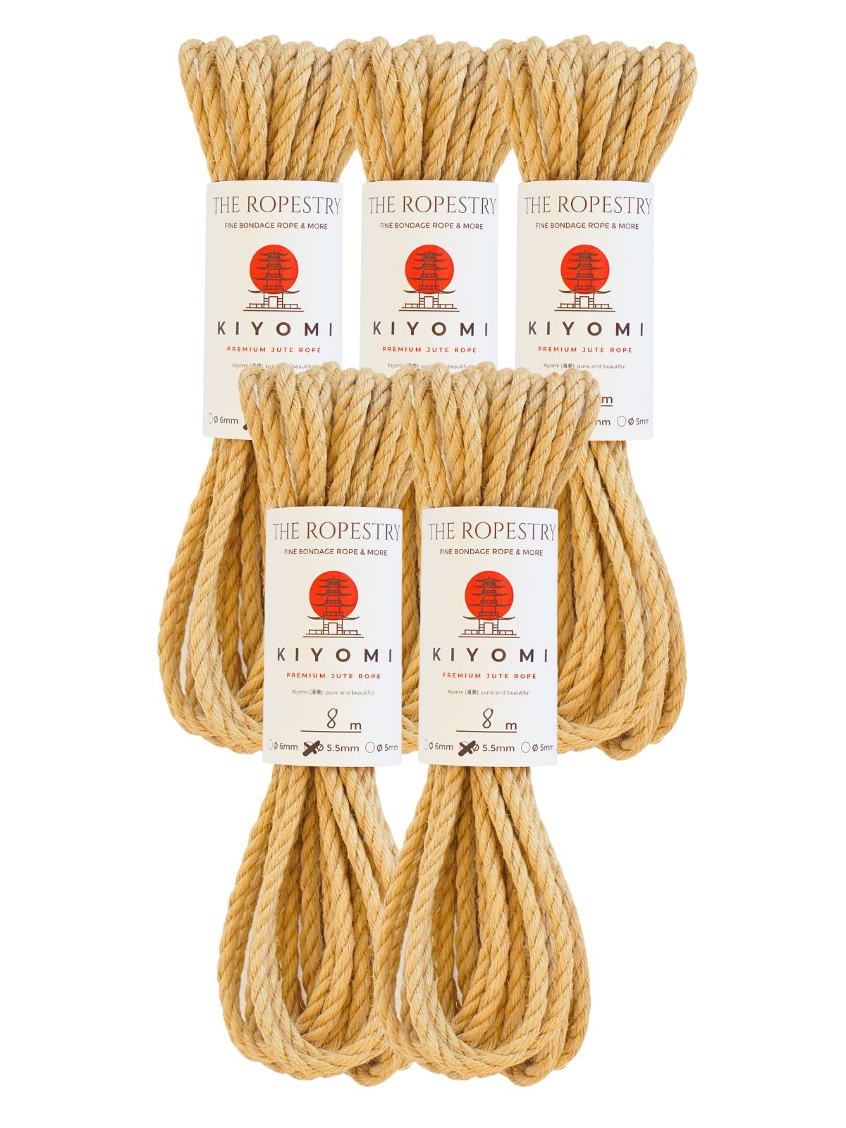 ø 5.5mm KIYOMI strong single-ply Z-twist medium-lay jute rope for Shibari & Kinbaku applications, untreated, durable & versatile, JBO-free  ø 5.5mm KIYOMI strong single-ply Z-twist medium-lay jute rope for Shibari & Kinbaku applications, untreated, durable & versatile, JBO-free