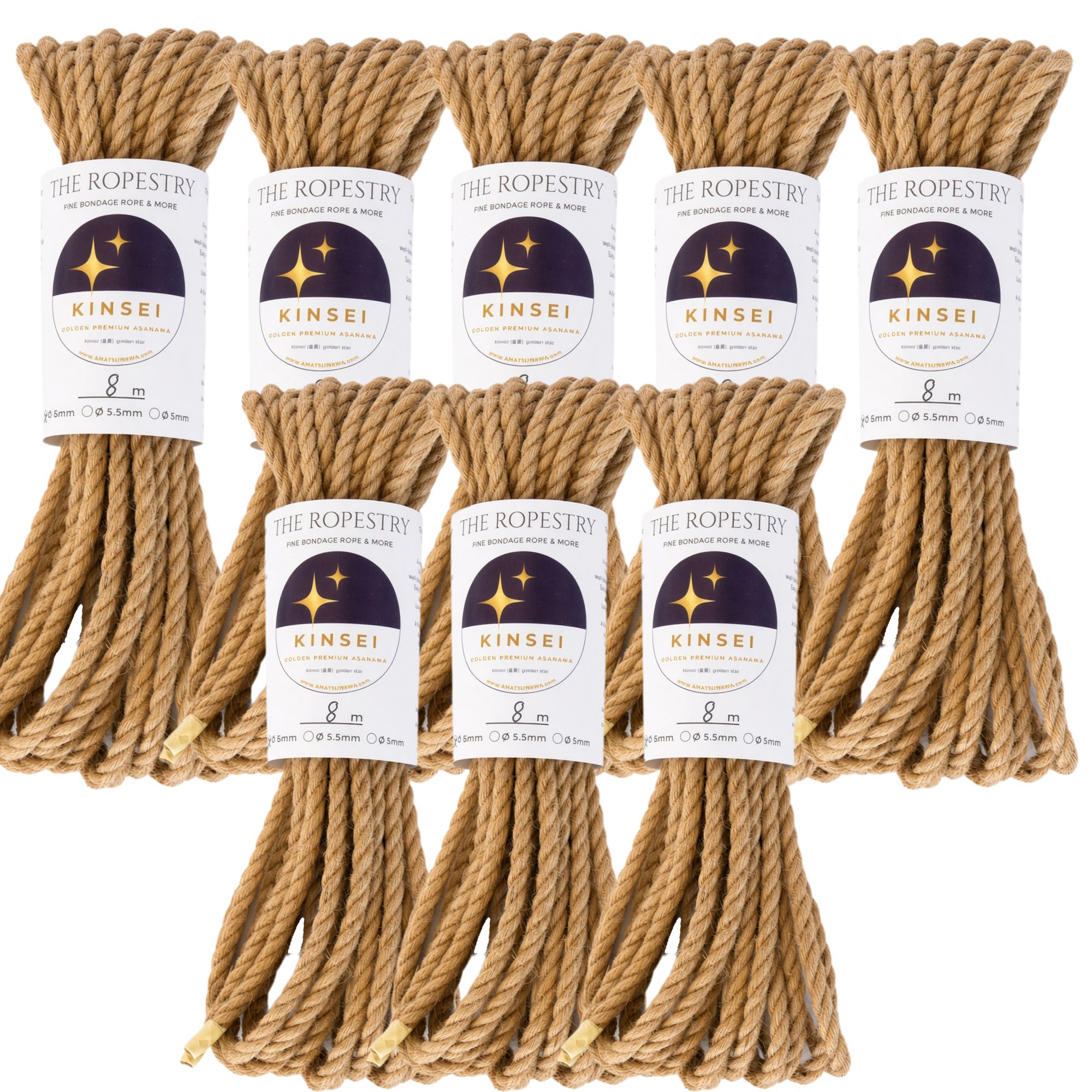 ø 6mm KINSEI golden premium jute rope, Z-twist medium-lay jute rope for Shibari & Kinbaku applications, untreated, JBO-free | TheRopestry