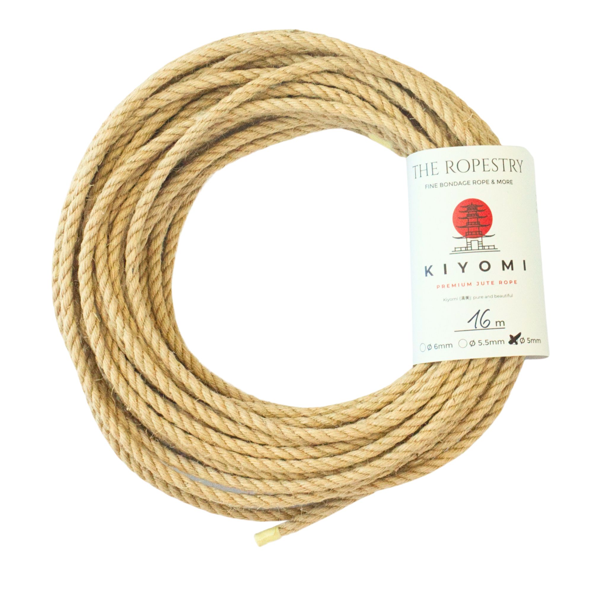 ø 5mm KIYOMI strong single-ply Z-twist medium-lay jute rope for Shibari & Kinbaku applications, untreated, durable & versatile, JBO-free