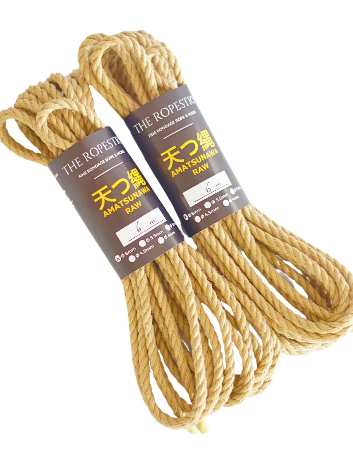ø 6mm RAW AMATSUNAWA 6/0 jute rope for Shibari, Kinbaku bondage, untreated, chemical free