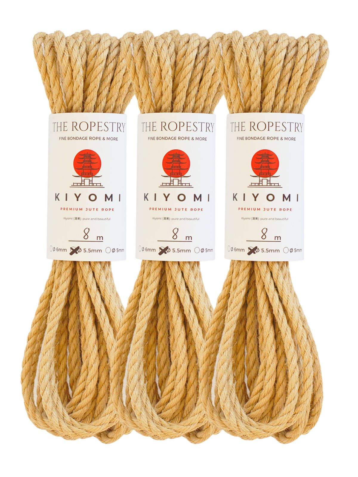 ø 5.5mm KIYOMI strong single-ply Z-twist medium-lay jute rope for Shibari & Kinbaku applications, untreated, durable & versatile, JBO-free  ø 5.5mm KIYOMI strong single-ply Z-twist medium-lay jute rope for Shibari & Kinbaku applications, untreated, durable & versatile, JBO-free