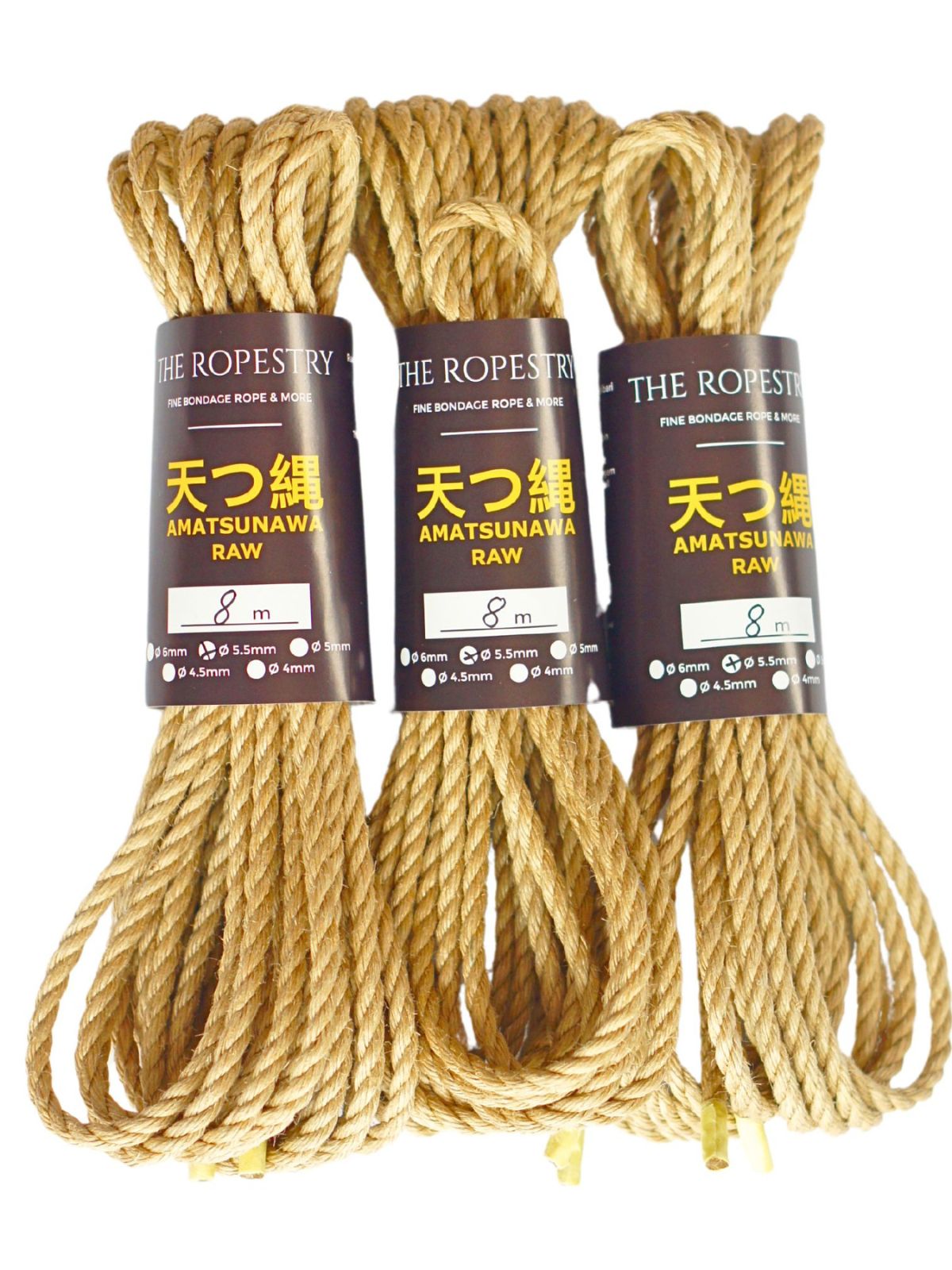 ø 5.5mm AMATSUNAWA 5/5 Jute-ROHSEIL, unbehandelt, mineralölfrei, japanische Produktion