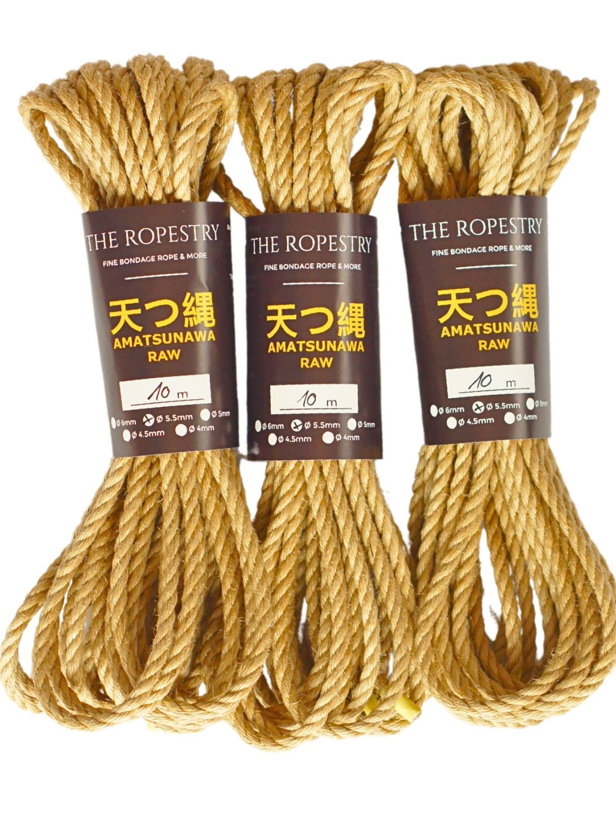 ø 5.5mm AMATSUNAWA 5/5 Jute-ROHSEIL, unbehandelt, mineralölfrei, japanische Produktion