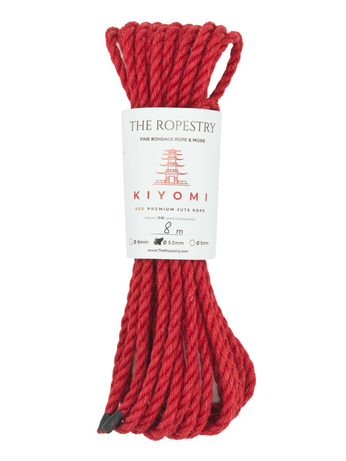 ø 5.5mm KIYOMI RED strong single-ply Z-twist medium-lay jute rope for Shibari & Kinbaku applications, untreated, JBO-free  ø 5.5mm KIYOMI RED strong single-ply Z-twist medium-lay jute rope for Shibari & Kinbaku applications, untreated, JBO-free