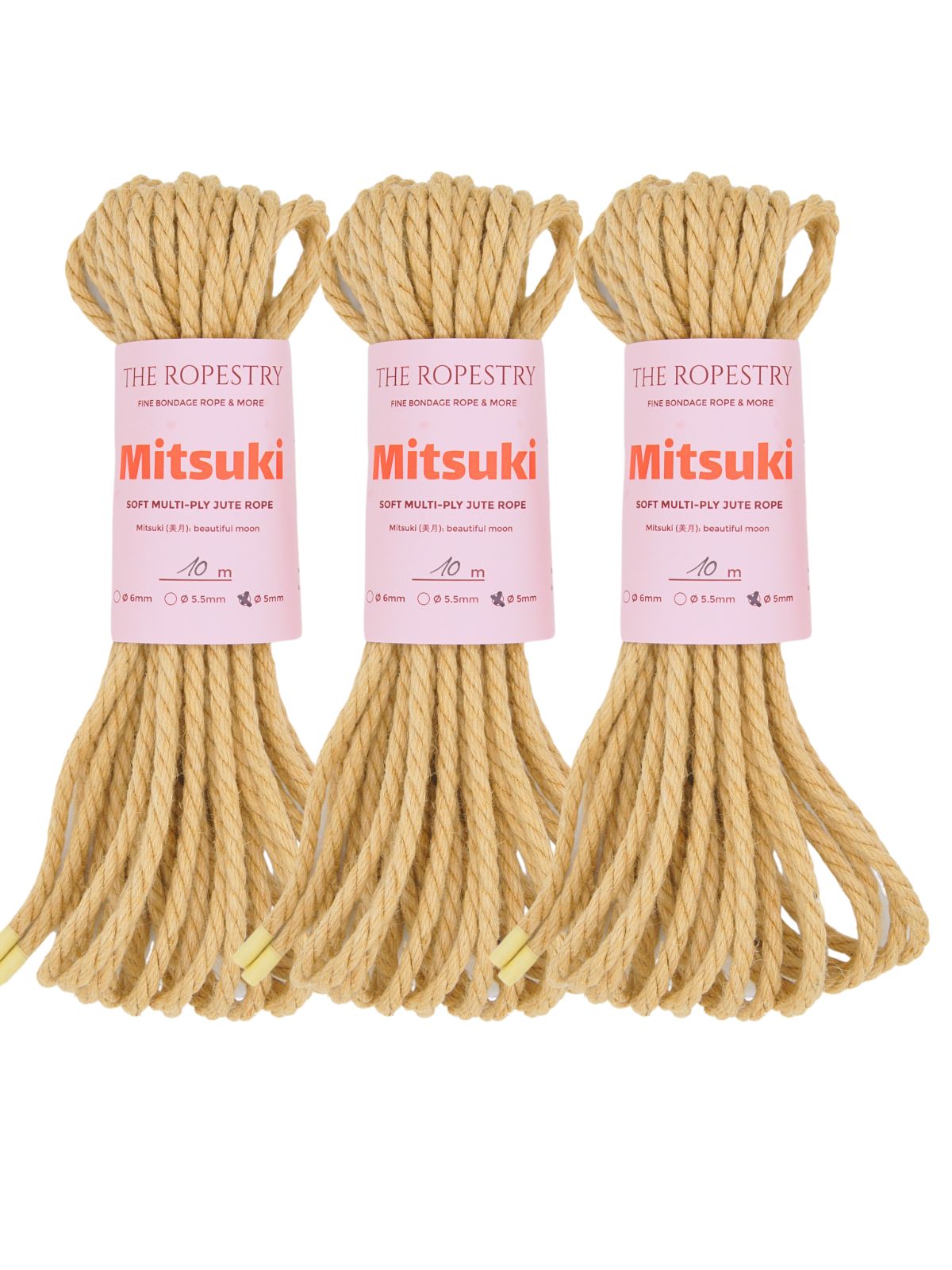 ø 5mm Mitsuki jute rope for Shibari, Kinbaku bondage, untreated, chemical free, soft, loose-lay  ø 5mm Mitsuki jute rope for Shibari, Kinbaku bondage, untreated, chemical free, soft, loose-lay