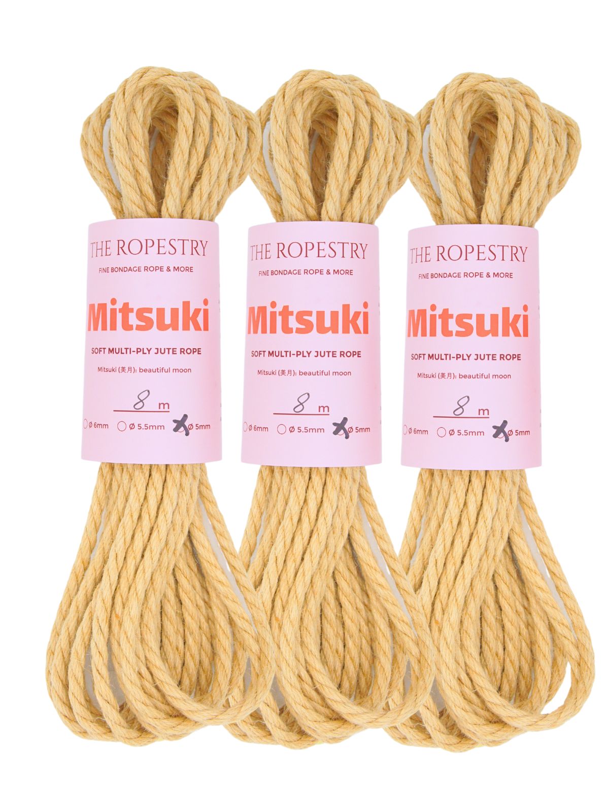 ø 5mm Mitsuki jute rope for Shibari, Kinbaku bondage, untreated, chemical free, soft, loose-lay  ø 5mm Mitsuki jute rope for Shibari, Kinbaku bondage, untreated, chemical free, soft, loose-lay