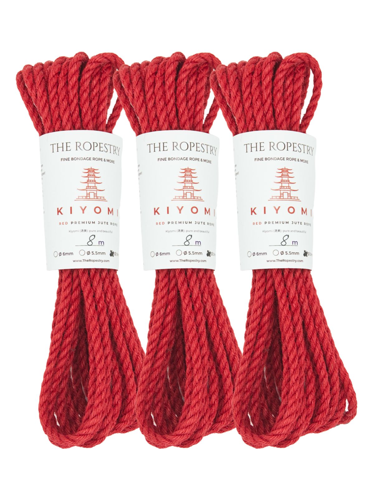 ø 5mm KIYOMI RED strong single-ply Z-twist medium-lay jute rope for Shibari & Kinbaku applications, untreated, JBO-free  ø 5mm KIYOMI RED strong single-ply Z-twist medium-lay jute rope for Shibari & Kinbaku applications, untreated, JBO-free