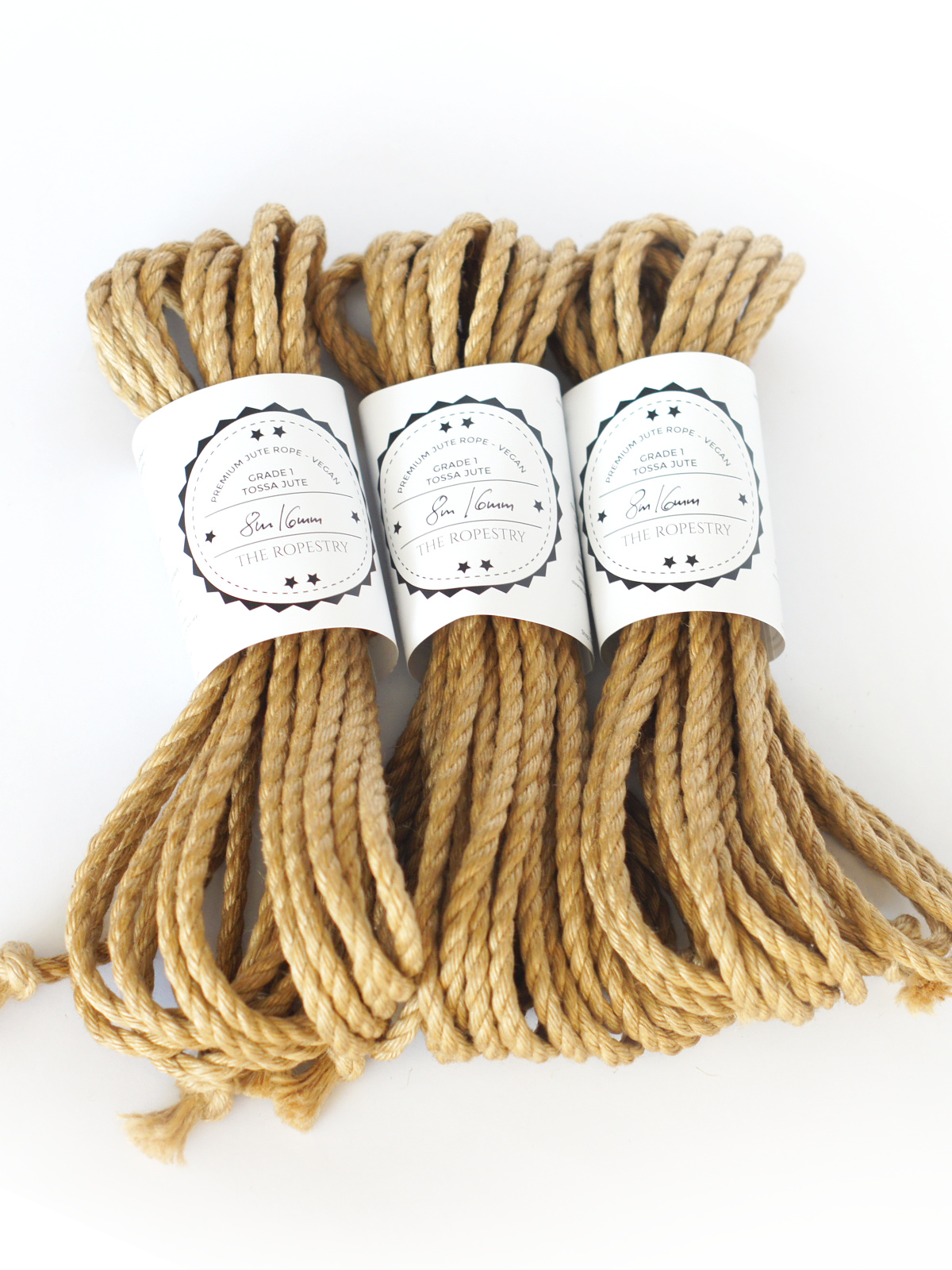 B-STOCK 3pc set, ∅ 6mm, 8m, jute rope, ready for use