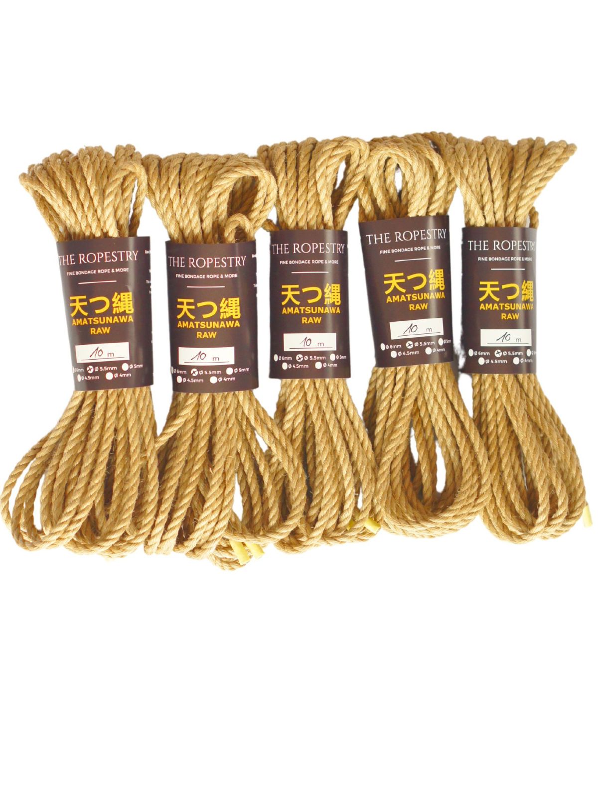 ø 5.5mm RAW AMATSUNAWA 5/5 jute rope for Shibari, Kinbaku bondage, untreated, JBO-free