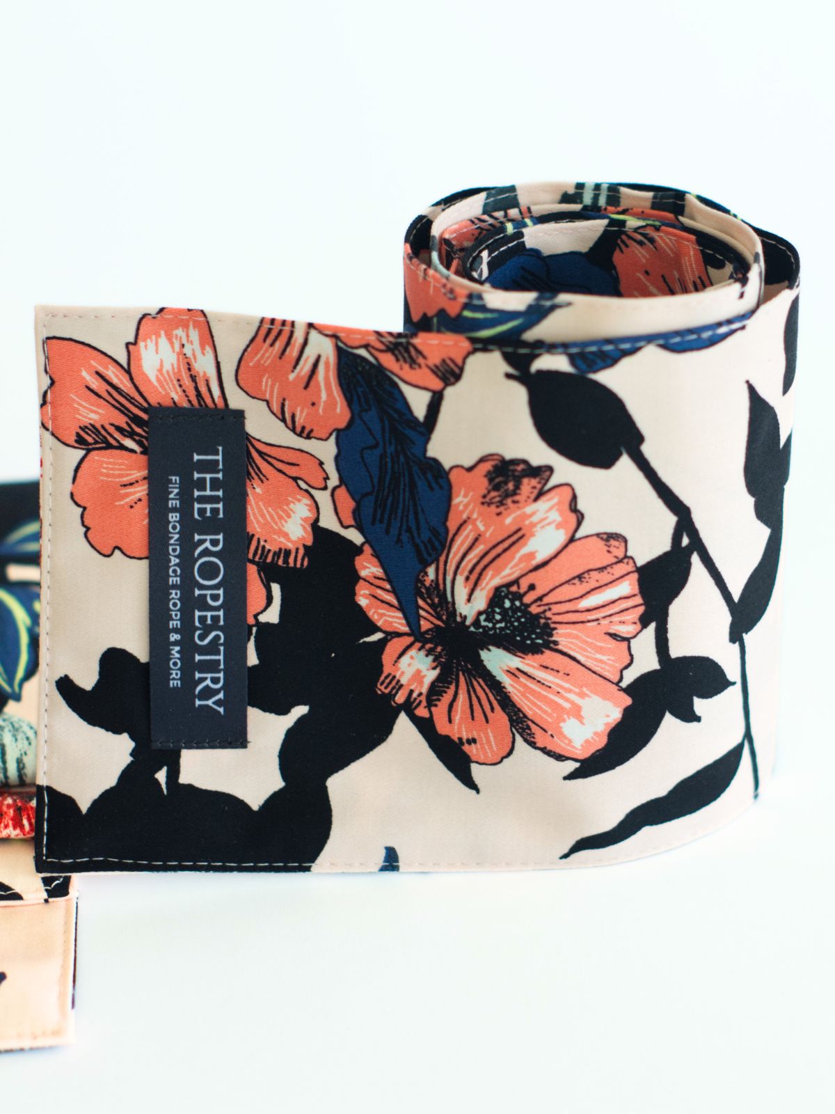 Blindfold, printed cotton – 3-Ply Sleep Mask & Bondage Restraint – Multi-use Tie, Shibari Accessoire with floral print