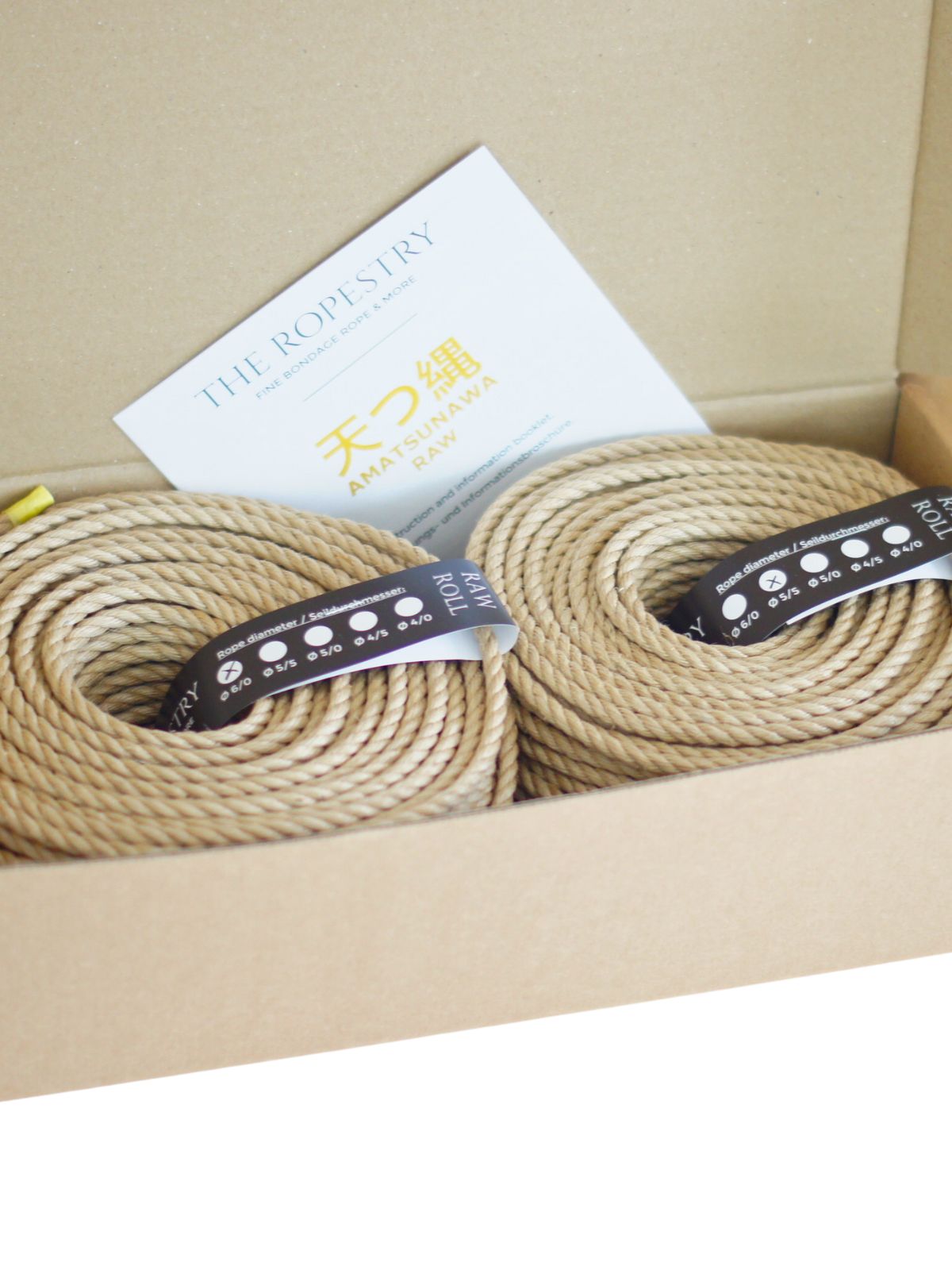 DOUBLE RAW ROLL - 2x 50m raw jute rope for bondage, Shibari and Kinbaku