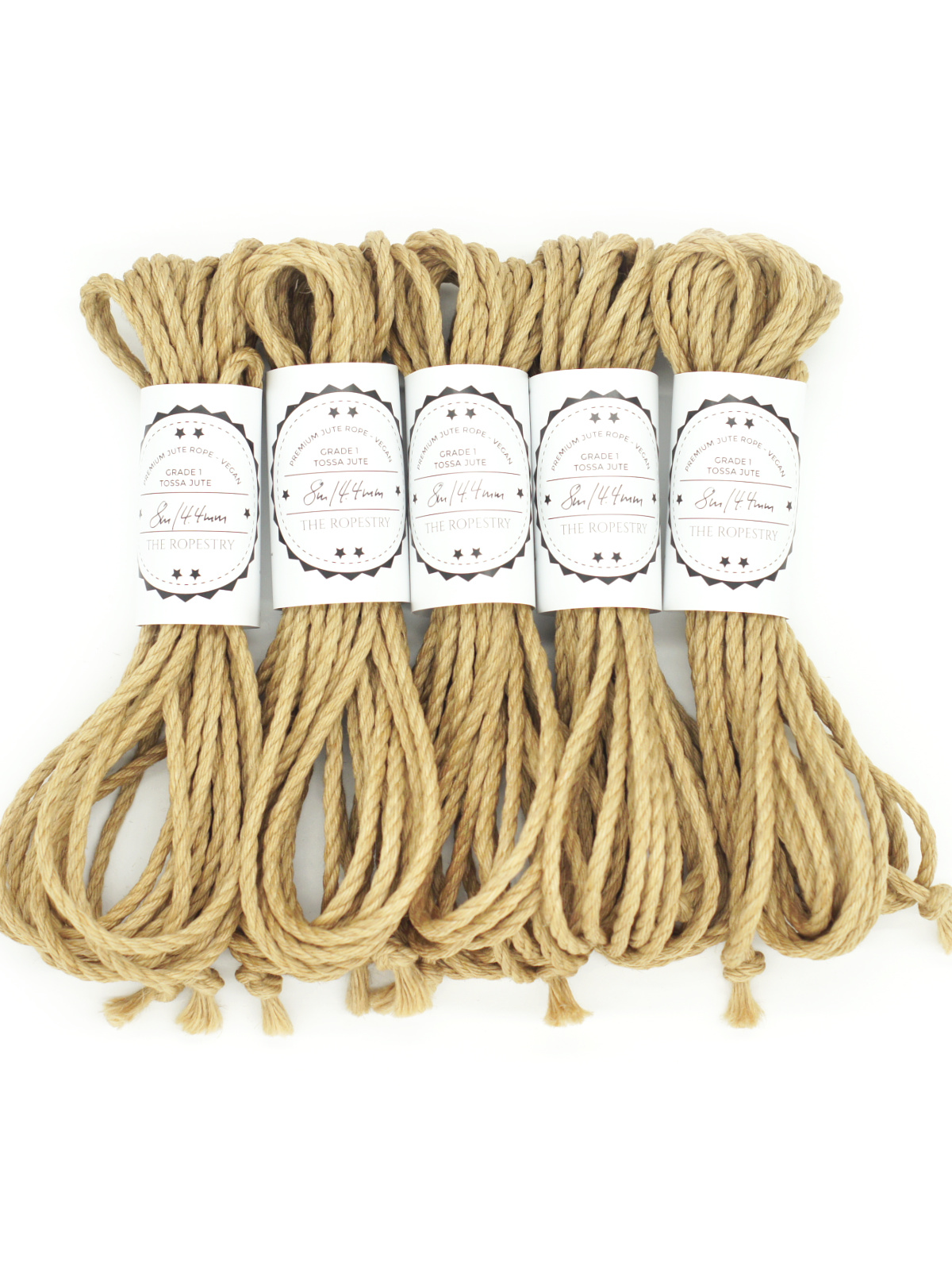 5pc set, ∅ 4.4mm, 8m, jute rope, ready for use