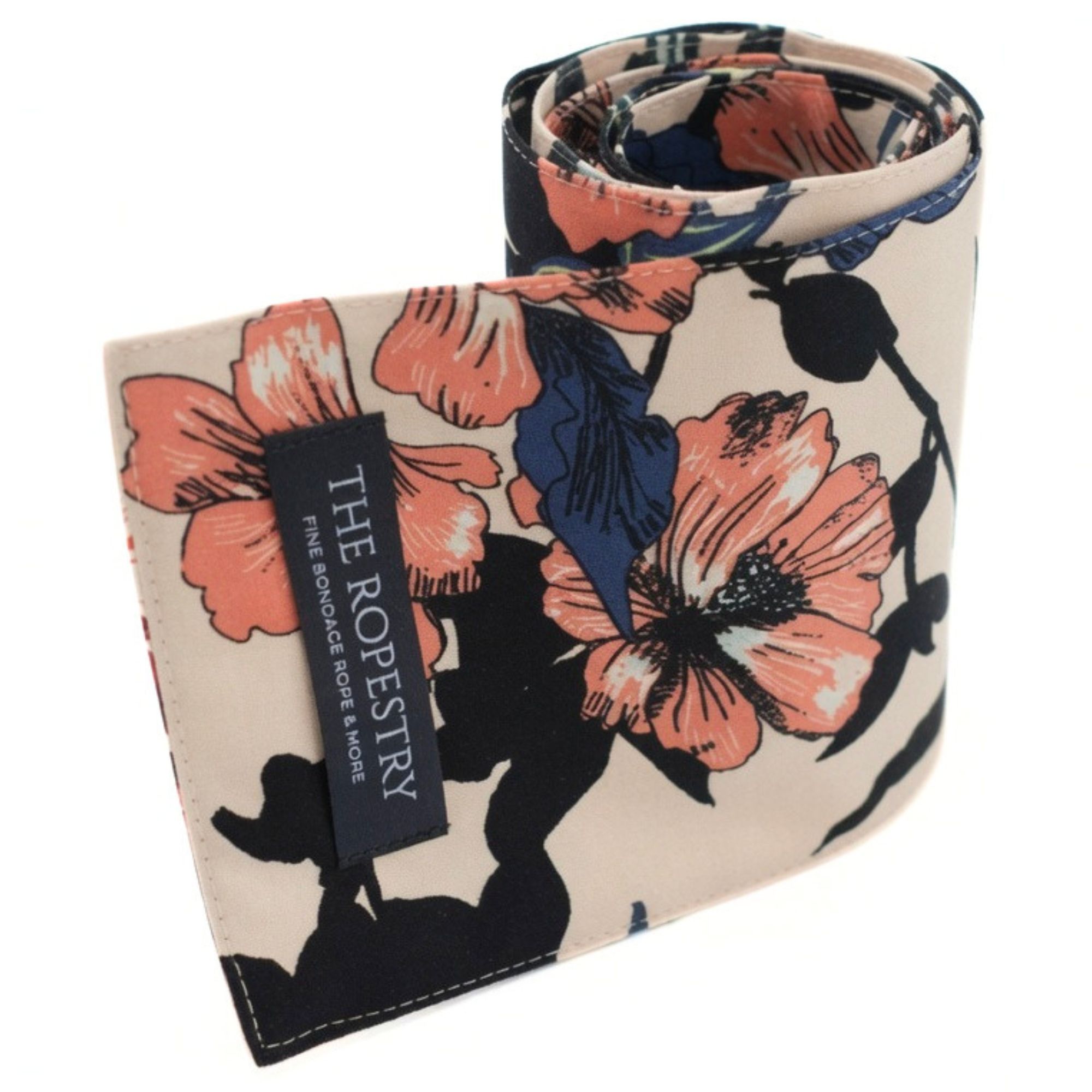 Blindfold, printed cotton – 3-Ply Sleep Mask & Bondage Restraint – Multi-use Tie, Shibari Accessoire with floral print