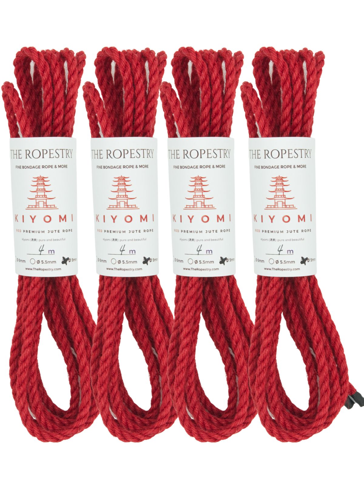 ø 5mm KIYOMI RED strong single-ply Z-twist medium-lay jute rope for Shibari & Kinbaku applications, untreated, JBO-free  ø 5mm KIYOMI RED strong single-ply Z-twist medium-lay jute rope for Shibari & Kinbaku applications, untreated, JBO-free