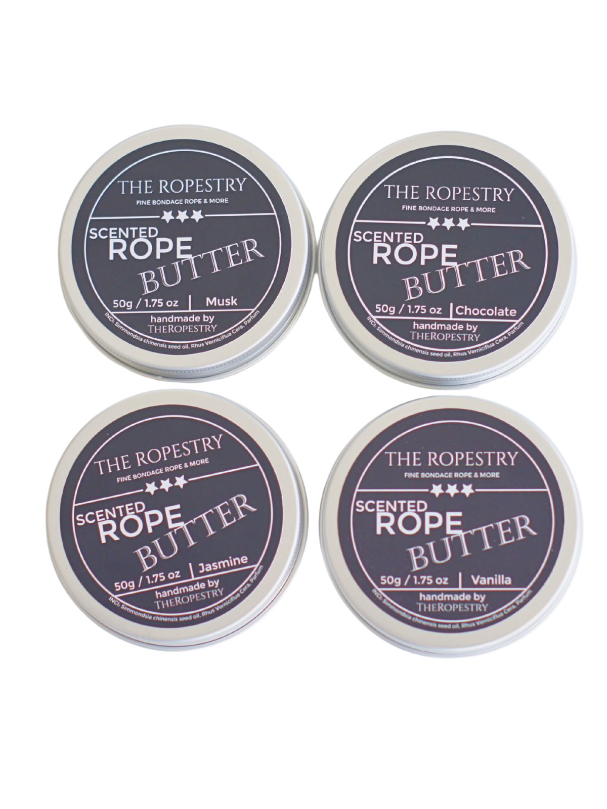 Scented vegan rope butter for the care and conditioning of natural jute ropes, shiny finish Scented vegan rope butter for the care and conditioning of natural jute ropes, shiny finish