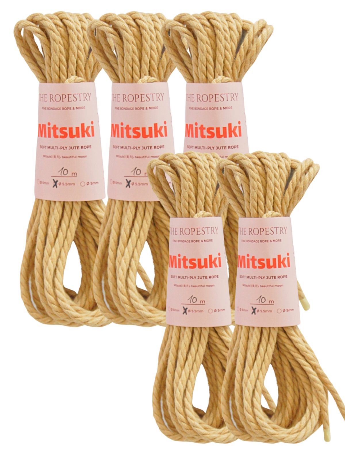 ø 5.5mm Mitsuki jute rope for Shibari, Kinbaku bondage, untreated, chemical free, soft, loose-lay ø 5.5mm Mitsuki jute rope for Shibari, Kinbaku bondage, untreated, chemical free, soft, loose-lay
