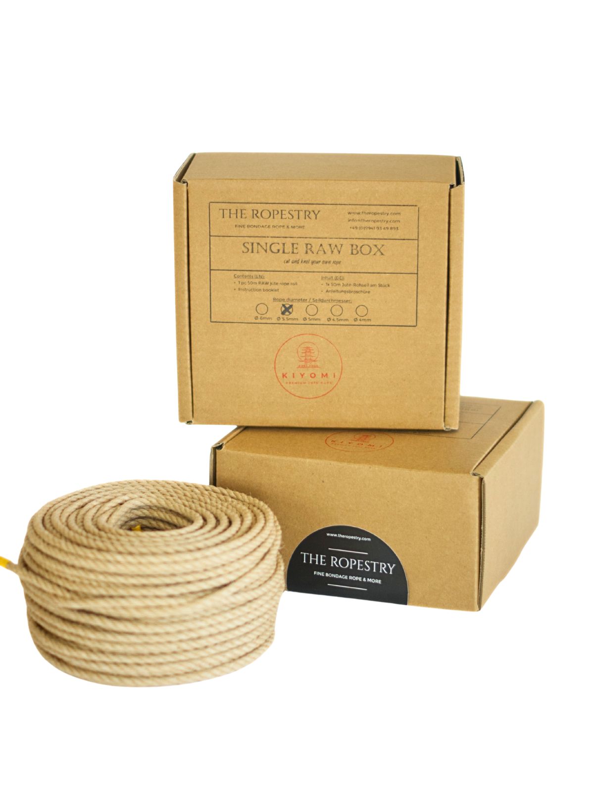 KIYOMI SINGLE RAW ROLL - 50m raw jute rope for bondage, Shibari and Kinbaku, cut and knot your own ropes