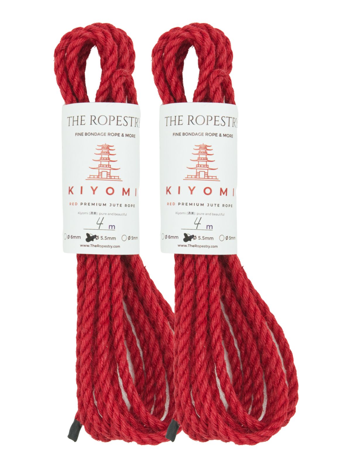 ø 5.5mm KIYOMI RED strong single-ply Z-twist medium-lay jute rope for Shibari & Kinbaku applications, untreated, JBO-free  ø 5.5mm KIYOMI RED strong single-ply Z-twist medium-lay jute rope for Shibari & Kinbaku applications, untreated, JBO-free