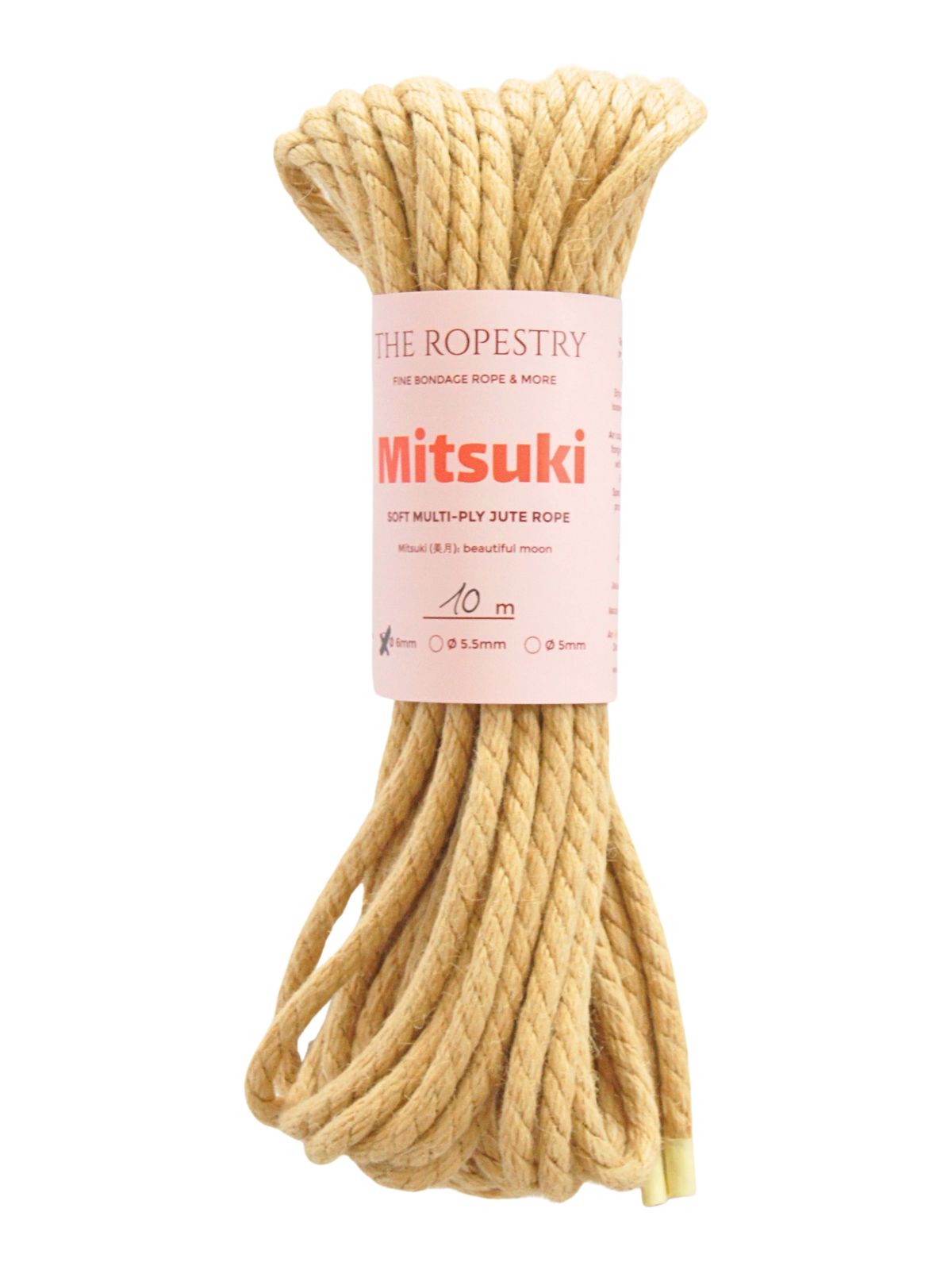 ø 6mm Mitsuki jute rope for Shibari, Kinbaku bondage, untreated, chemical free, soft, loose-lay ø 6mm Mitsuki jute rope for Shibari, Kinbaku bondage, untreated, chemical free, soft, loose-lay