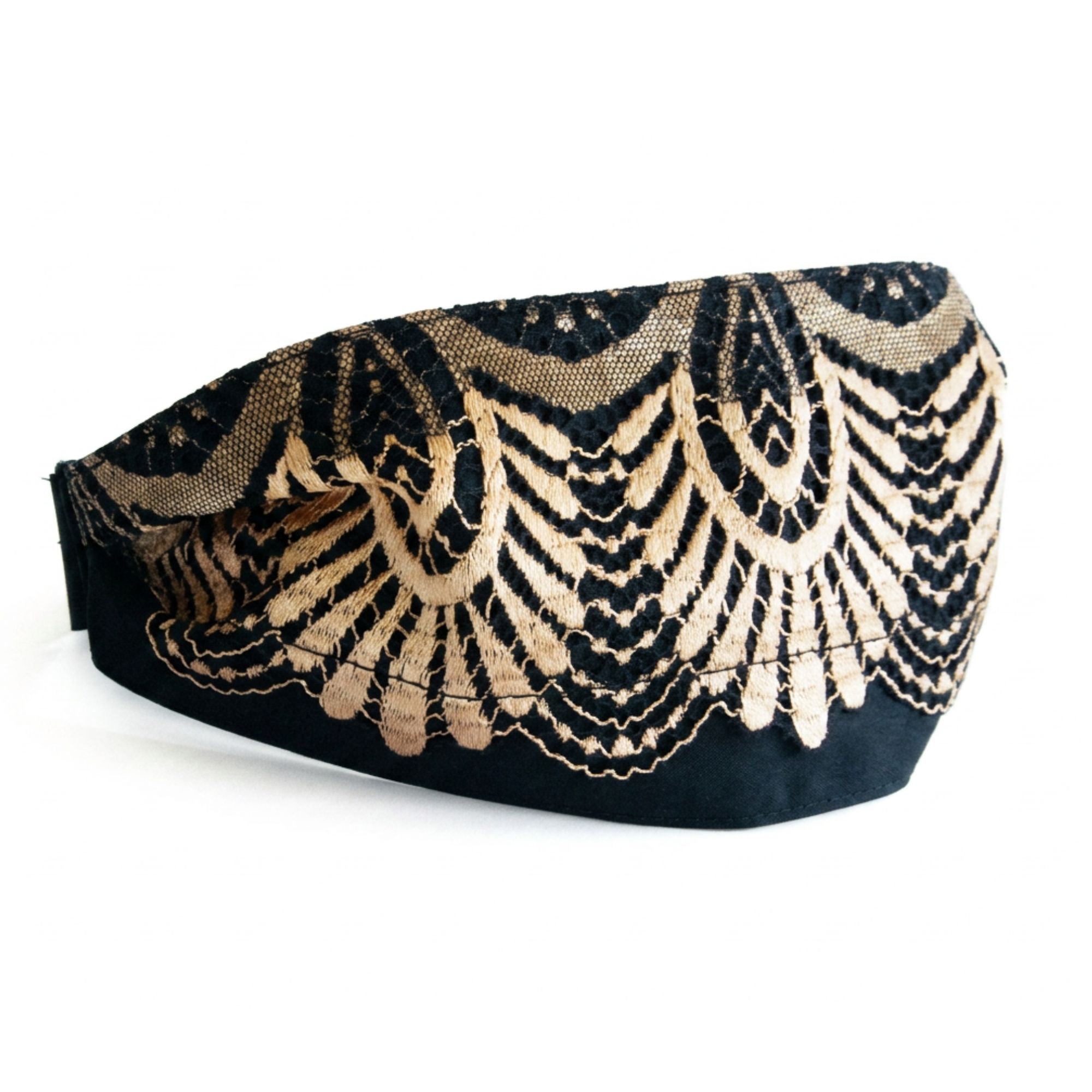 Blindfold "Pavona" with delicate lace – for Shibari & Sensory Play, Meditation Mask | Exclusive Design by TheRopestry