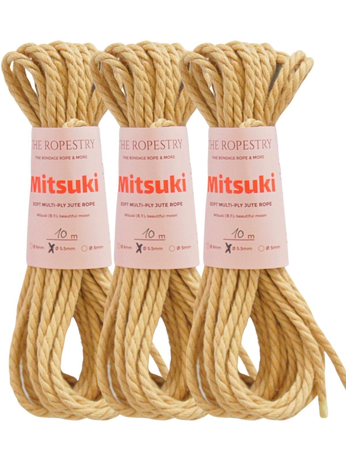 ø 5.5mm Mitsuki jute rope for Shibari, Kinbaku bondage, untreated, chemical free, soft, loose-lay ø 5.5mm Mitsuki jute rope for Shibari, Kinbaku bondage, untreated, chemical free, soft, loose-lay