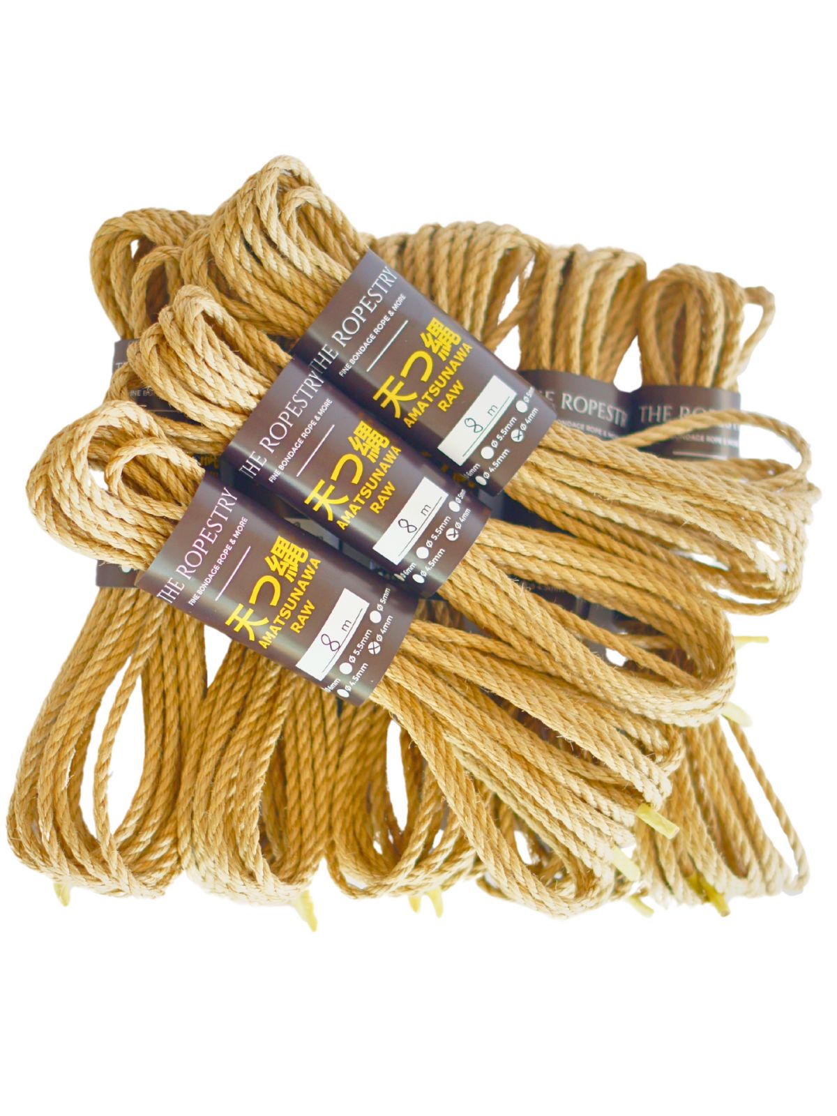 ø 4mm RAW AMATSUNAWA 4/0 jute rope for Shibari, Kinbaku bondage, various lengths and sets