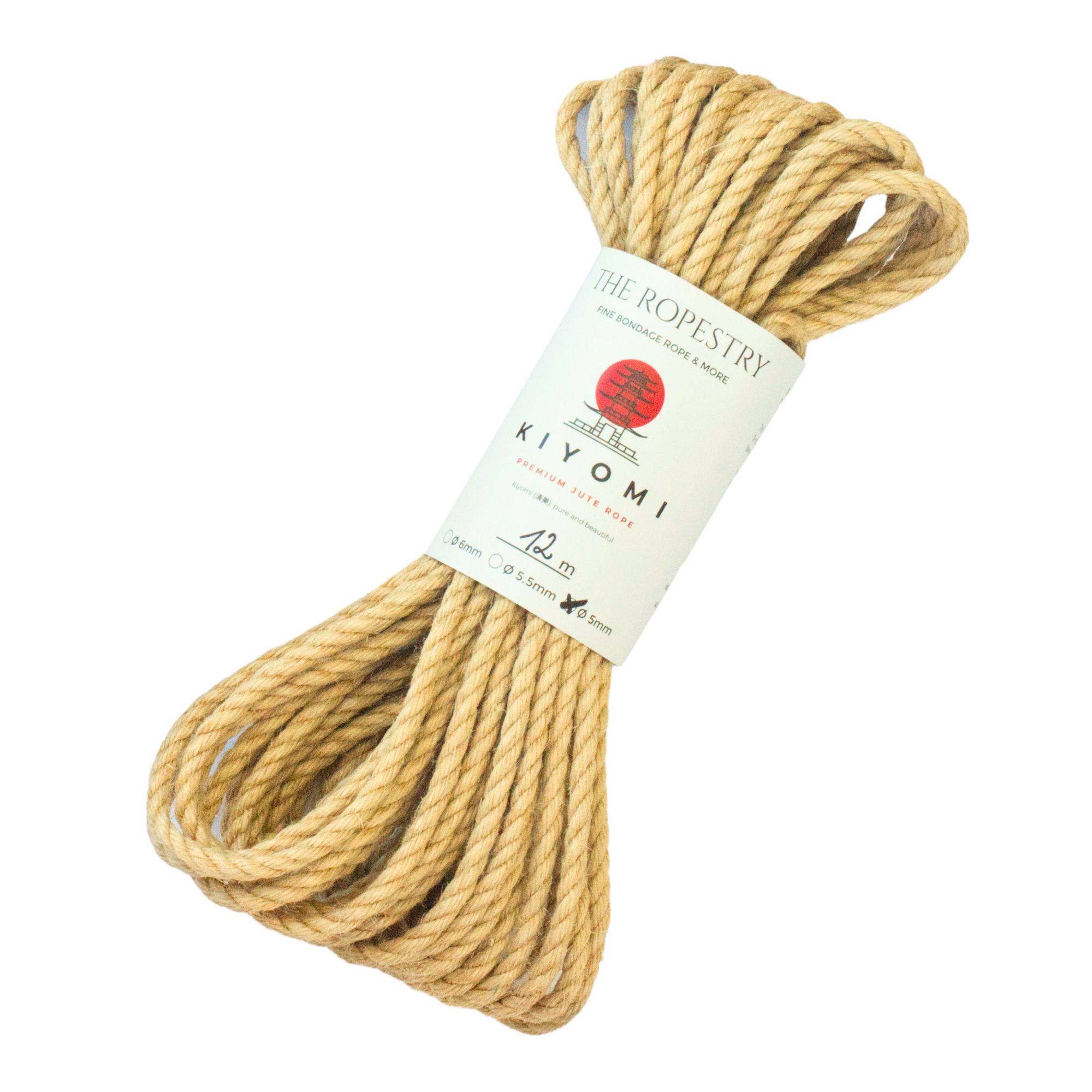 ø 5mm KIYOMI strong single-ply Z-twist medium-lay jute rope for Shibari & Kinbaku applications, untreated, durable & versatile, JBO-free