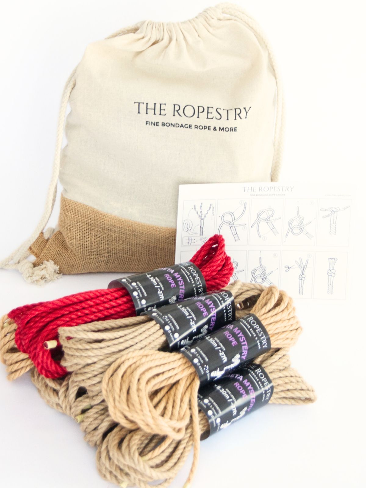 BETA Mystery Rope Set - almost perfect raw/untreated jute ropes for Shibari, rope bag and 5€ coupon*, sizes S, M, L