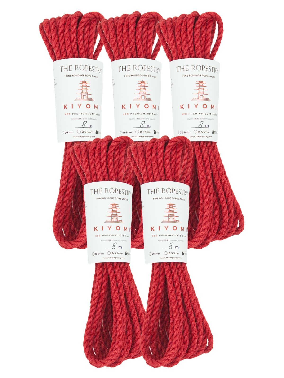ø 5mm KIYOMI RED strong single-ply Z-twist medium-lay jute rope for Shibari & Kinbaku applications, untreated, JBO-free  ø 5mm KIYOMI RED strong single-ply Z-twist medium-lay jute rope for Shibari & Kinbaku applications, untreated, JBO-free