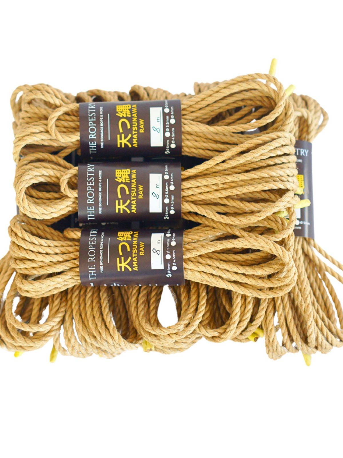 ø 6mm RAW AMATSUNAWA 6/0 jute rope for Shibari, Kinbaku bondage, untreated, chemical free