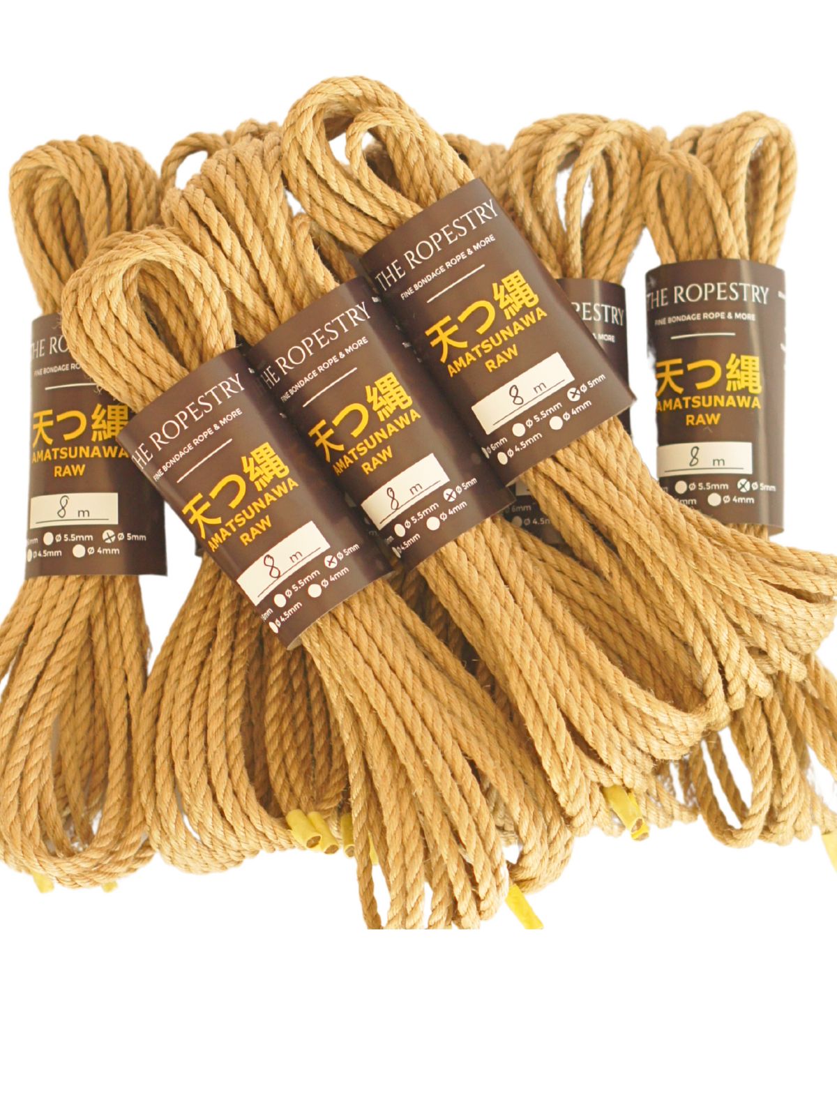 ø 5mm RAW AMATSUNAWA 5/0 jute rope for Shibari, Kinbaku bondage, various lengths and sets