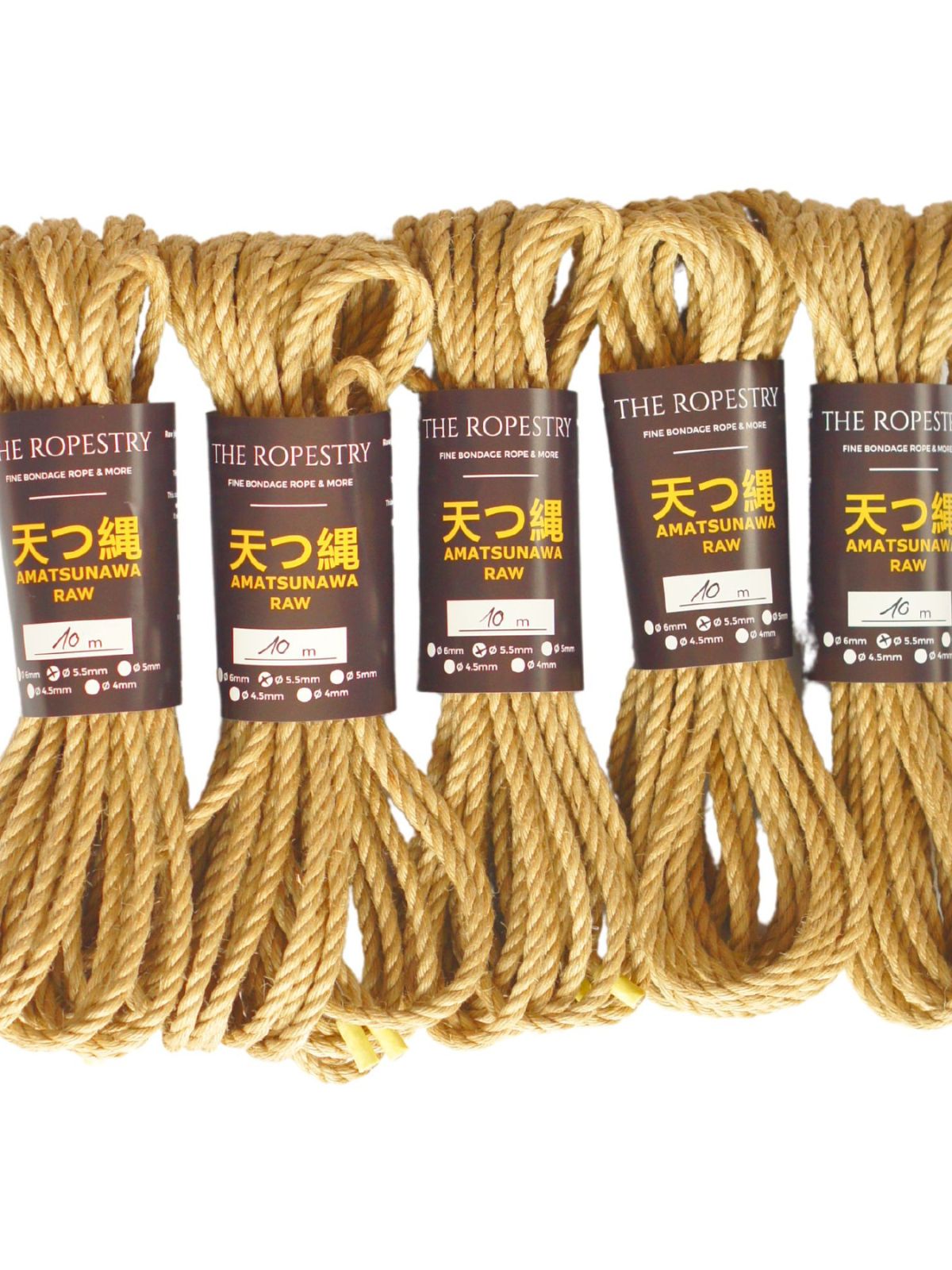 ø 5.5mm RAW AMATSUNAWA 5/5 jute rope for Shibari, Kinbaku bondage, untreated, JBO-free