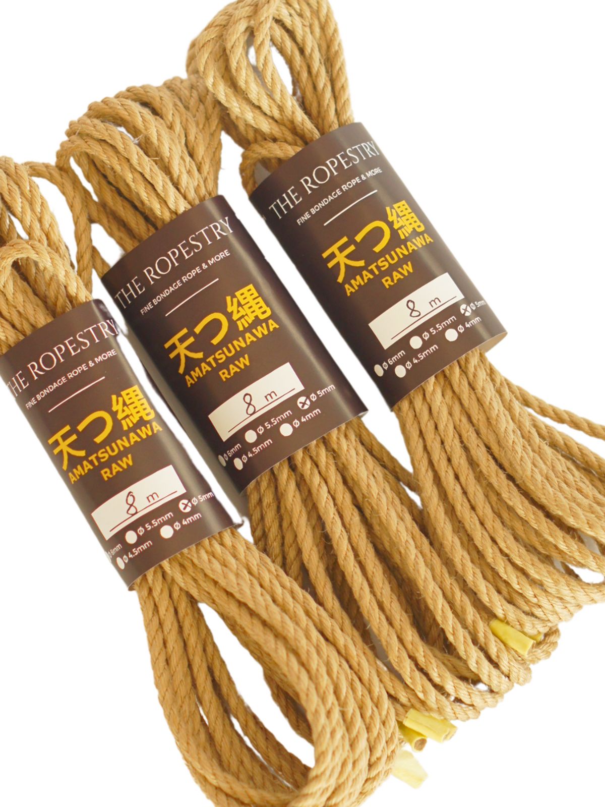 ø 5mm AMATSUNAWA 5/0 Jute-ROHSEIL, unbehandelt, mineralölfrei, japanische Produktion