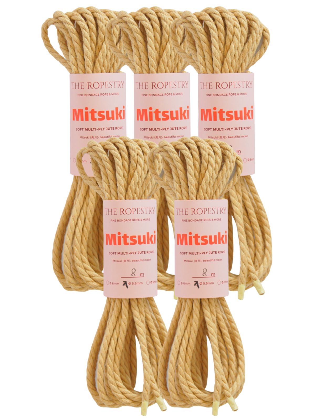 ø 5.5mm Mitsuki jute rope for Shibari, Kinbaku bondage, untreated, chemical free, soft, loose-lay ø 5.5mm Mitsuki jute rope for Shibari, Kinbaku bondage, untreated, chemical free, soft, loose-lay