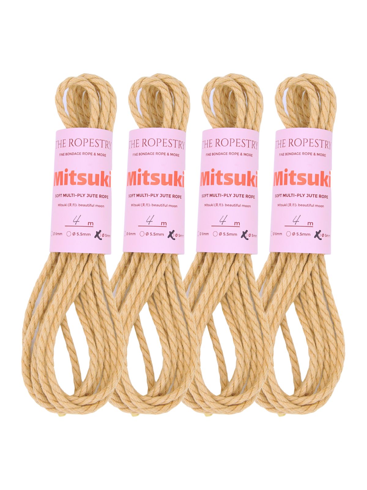 ø 5mm Mitsuki jute rope for Shibari, Kinbaku bondage, untreated, chemical free, soft, loose-lay  ø 5mm Mitsuki jute rope for Shibari, Kinbaku bondage, untreated, chemical free, soft, loose-lay
