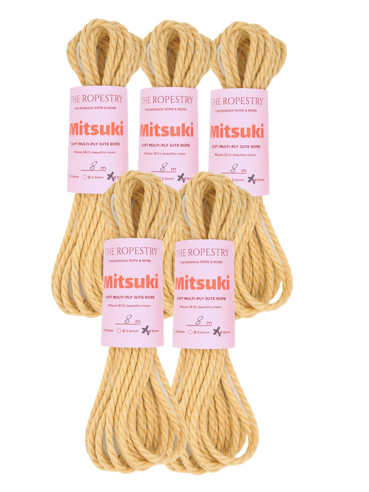 ø 5mm Mitsuki jute rope for Shibari, Kinbaku bondage, untreated, chemical free, soft, loose-lay  ø 5mm Mitsuki jute rope for Shibari, Kinbaku bondage, untreated, chemical free, soft, loose-lay