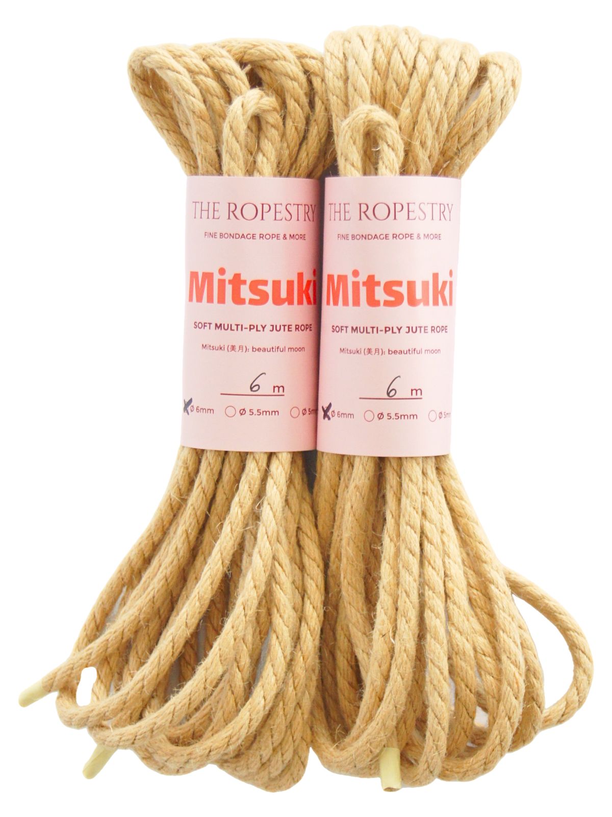 ø 6mm Mitsuki jute rope for Shibari, Kinbaku bondage, untreated, chemical free, soft, loose-lay ø 6mm Mitsuki jute rope for Shibari, Kinbaku bondage, untreated, chemical free, soft, loose-lay