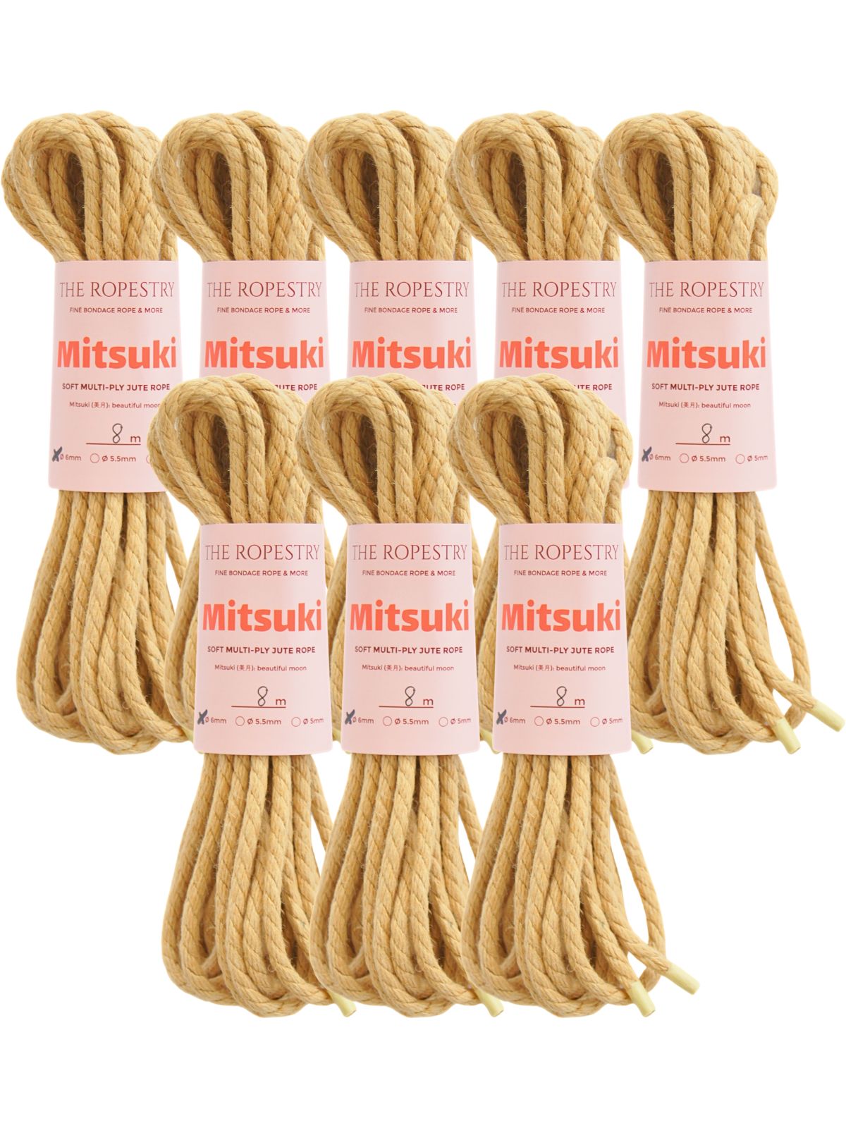 Ø 6mm Mitsuki - soft multi-ply jute ropes for Shibari & Kinbaku bondage ...