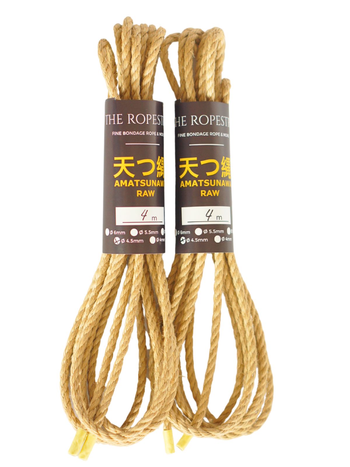 RAW Ø4.5mm Shibari jute ropes for Kinbaku und BDSM bondage, premium quality
