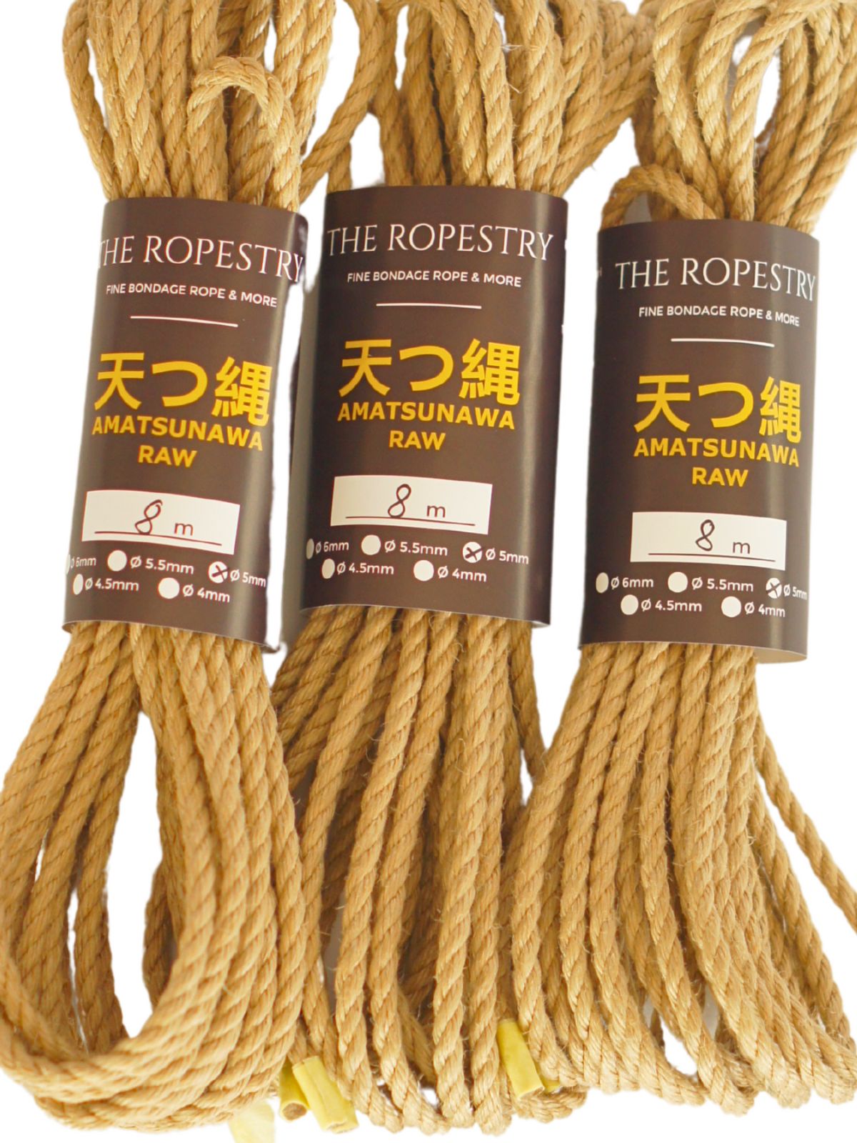 ø 5mm AMATSUNAWA 5/0 Jute-ROHSEIL, unbehandelt, mineralölfrei, japanische Produktion