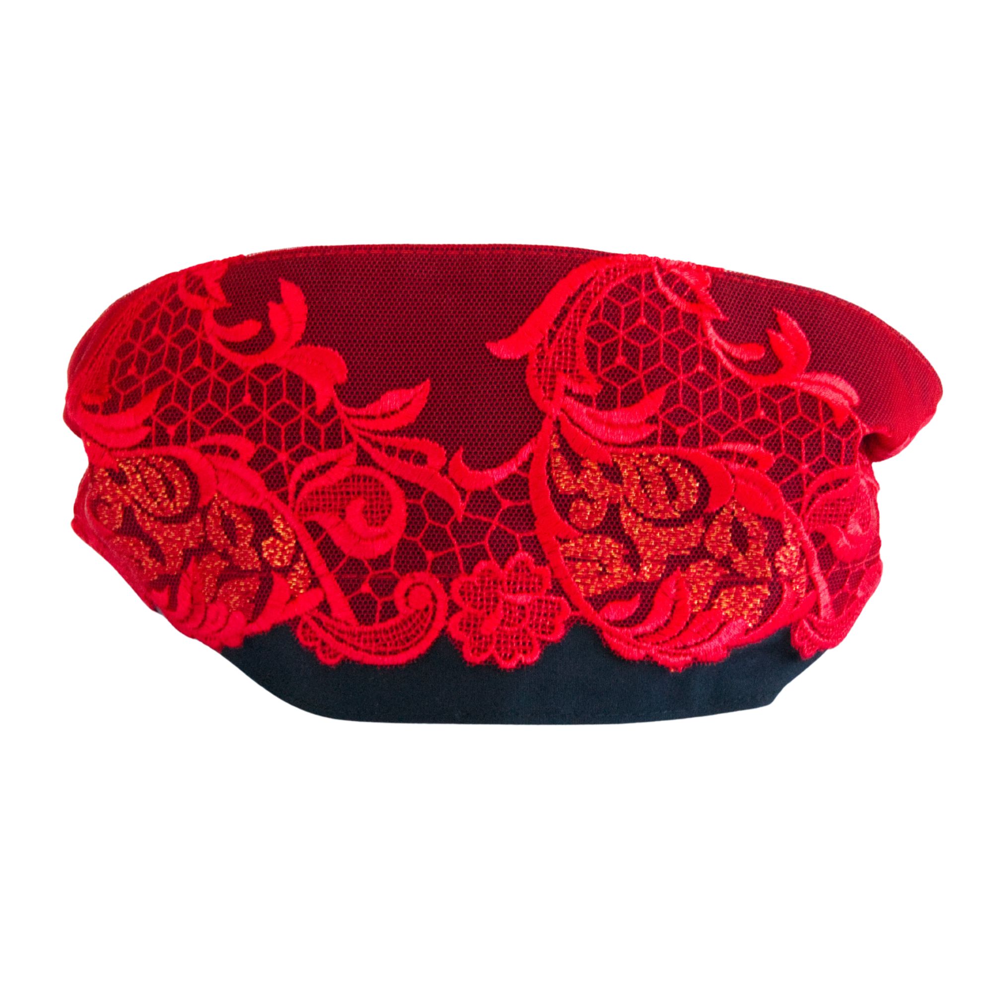 Augenbinde "Florenza" mit leuchtend rot-goldener Spitze – für Shibari & Sensory Play, Meditationsmaske | Exklusiv-Design von TheRopestry