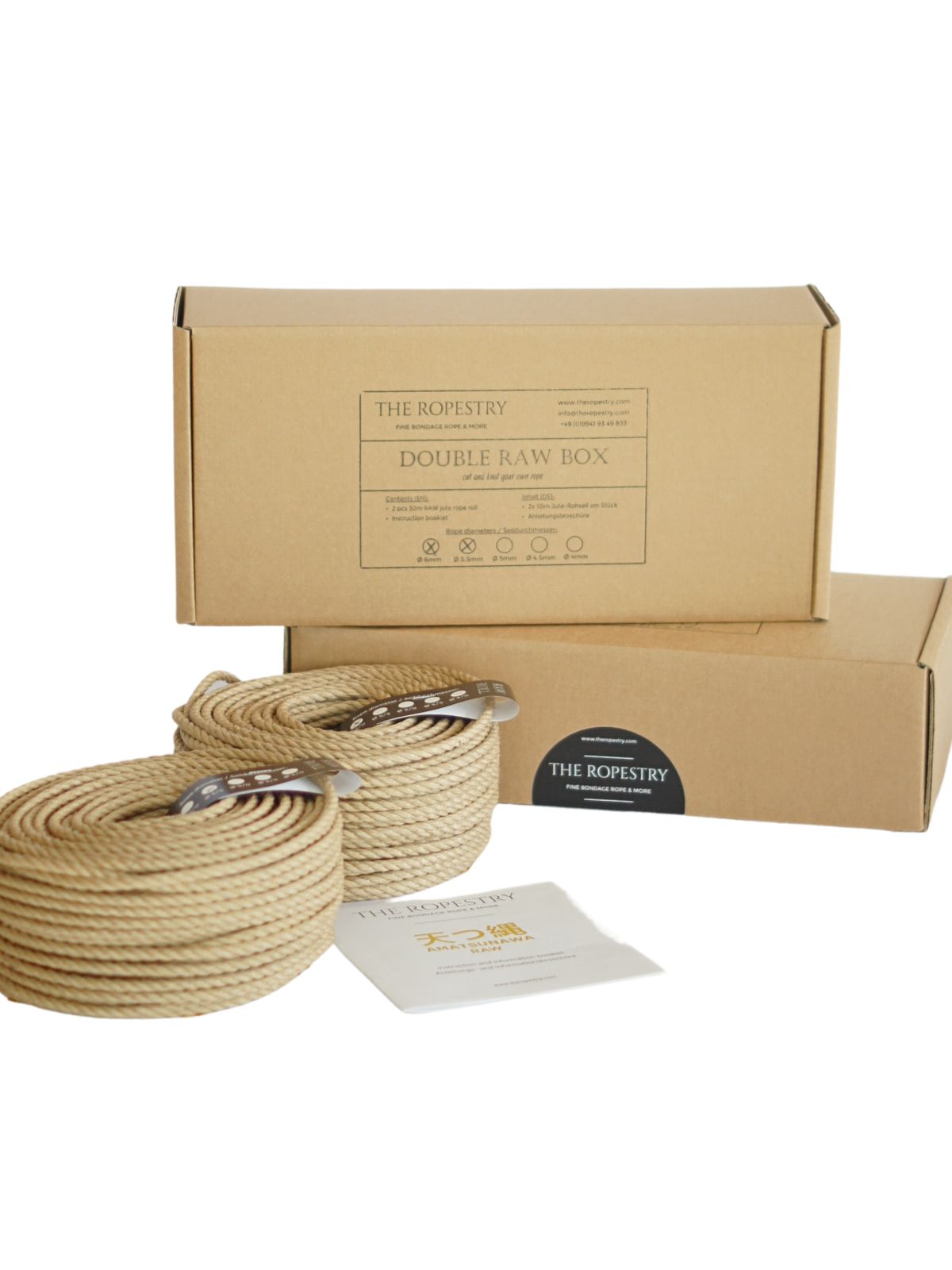 DOUBLE RAW ROLL - 2x 50m raw jute rope for bondage, Shibari and Kinbaku