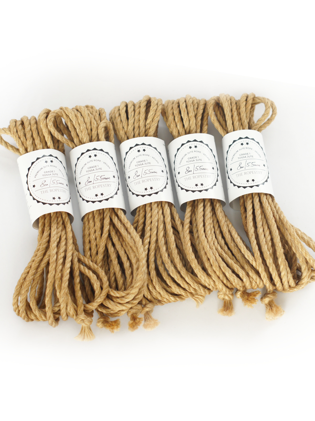 B-STOCK 5pc set, ∅ 5.5mm, 8m, jute rope, ready for use