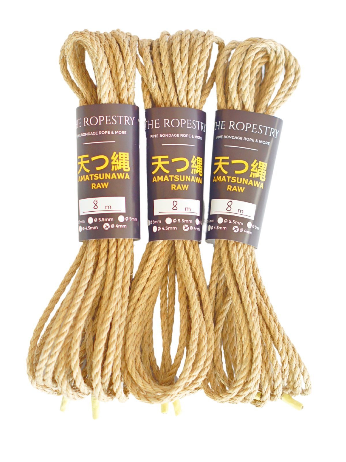 ø 4mm AMATSUNAWA 4/0 Jute-ROHSEIL, unbehandelt, mineralölfrei, japanische Produktion
